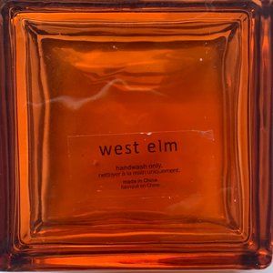 West Elm Glass Square Box - Orange/Pink